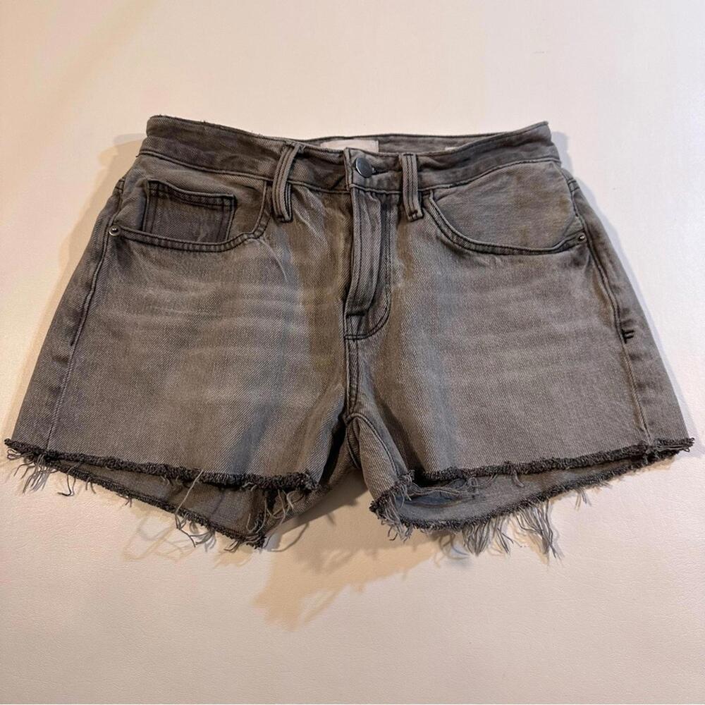 Frame Size 24 Le Garcon Gray Wash Denim Cutoff Distressed Shorts Retail $188